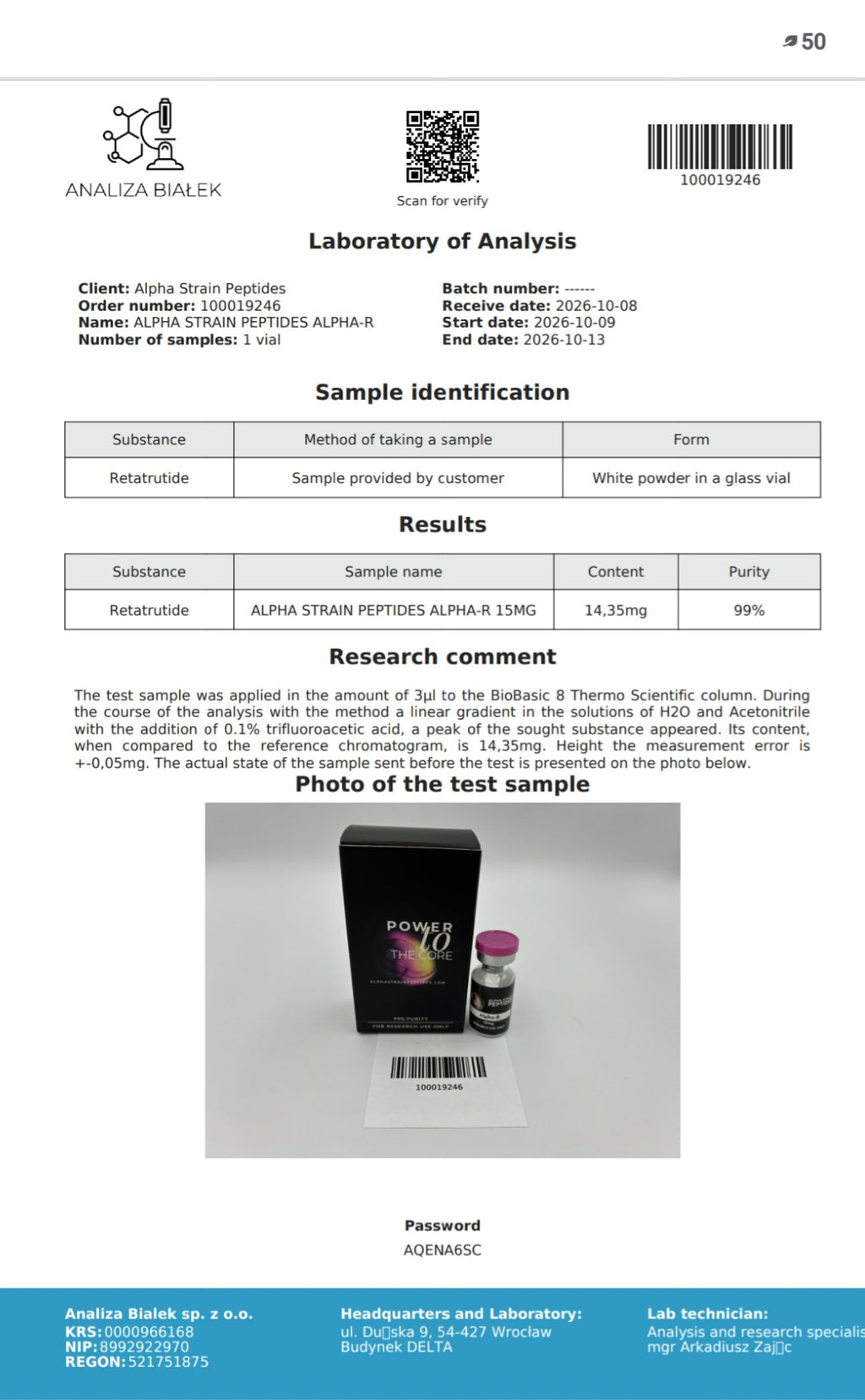 Alpha-R 15mg (Reta)